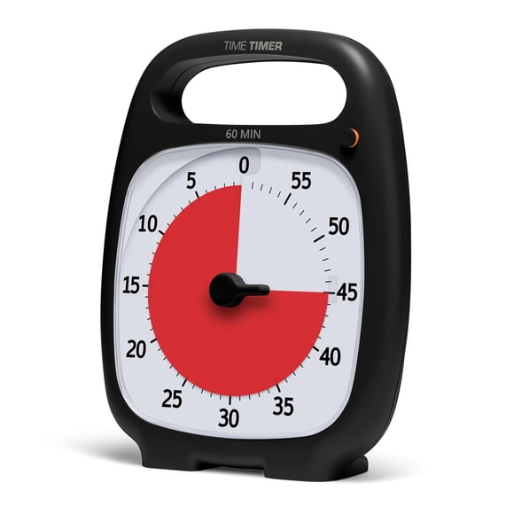 Time Timer PLUS 60 Minute Visual Analog Timer; Optional Alert (Volume-Control Dial); Silent Operation (No Ticking); 5.5�?� wide x 7�?&