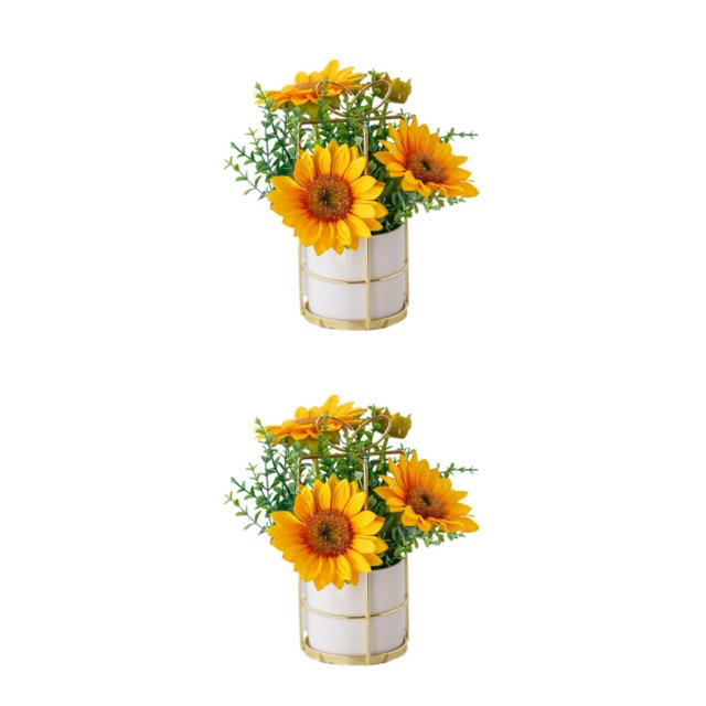 mmirethe Fake Peony Silk Hydrangea Flower Realistic Appearance Artificial Flowers With Vase Simulation Flower Set Low Maintenance sunflowers 2Set
