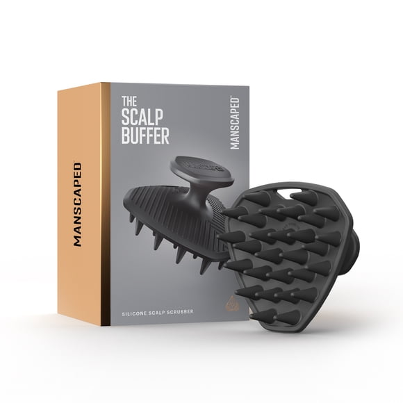 MANSCAPED® The Scalp Buffer Men’s Silicone Head Scrubber – Cleansing & Exfoliating Hair Brush for Gentle Scalp Massage - Black