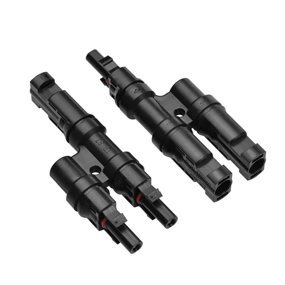 Riwcyla Branch Solar Connector T Connectors for Parallel Connection between Solar Panels 2,Way IP67 Waterproof Solar Panel Cable Male Female Connector 14AWG,10AWG