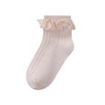 thumbnail image 1 of fatyb Girls Lace Ruffle Socks Cotton Dance Eyelet Crew Socks for Kids Cute Breathable Mesh Dress Socks, 1 of 6