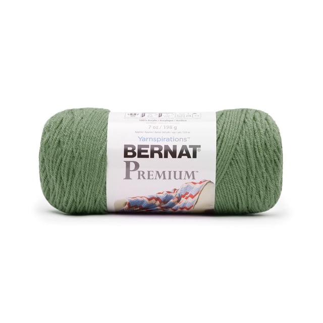 Bernat® PremiumTM Fil, Acrylique #4 Moyen, 7oz/198g, 360 Yards Écheveau 100 % Acrylique Ultra Doux de Poids Moyen avec Torsion Subtile 4 Brins et Drapé Doux, 360 yds (329 m) Pelote visible, Fini Subtil. Lavable à la Machine et Séchable; Convient aux afghans, Vêtements et amigurumi; Offert en Couleurs de Déco Maison Classiques.
