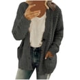 thumbnail image 2 of LSLJS Women's Plus Size Plush Cardigan Sweaters Casual Oversized Open Front Long Cardigans Button Up Outerwear, 2 of 3