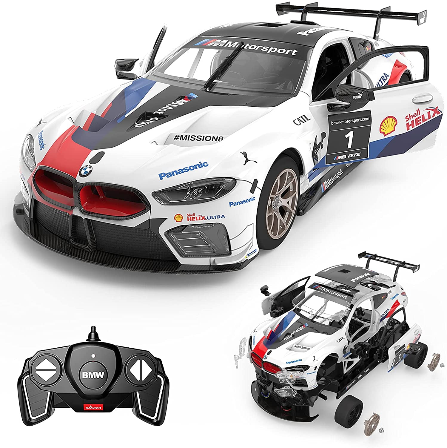 BMW M8 GTE DIY RC Car Kit 1:18 Scale Buildable Remote Control Car, STEM Assembly Toy with 2.4GHz for Kids & Adults