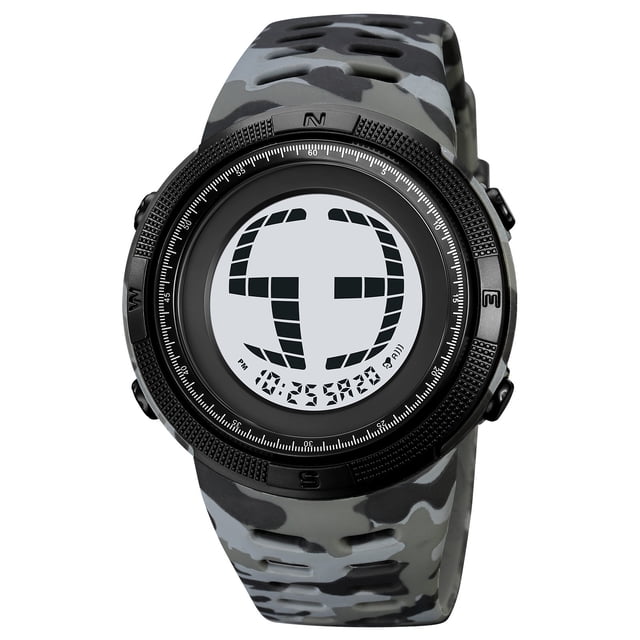 Digital Waterproof Electronic Sport Watch,50M Water Resistance,EL Backlight Display,Multifunctional Alarm Stopwatch,For Outdoor Sports Military Style Daily Wear Swimming