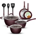 thumbnail image 1 of Induction Cookware Set, Ceramic Pots & Pans Set Non Stick, Saucepan, Frying Pans, Cooking Pots, Lids, Utensil - Stylish Kitchenware with Elegant, Diamond Pattern 11 Pc, 1 of 7