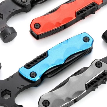 Langgg Pince Multifonction 13 en 1 Ouvre-Griffe Finition Soignée Marteau à Griffes Acier Inoxydable Multitool avec Gaine Fournitures d'Urgence de Camping Extérieur Gris