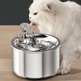 thumbnail image 4 of Zootealy Fontaine à Boire pour Animaux en Acier Inoxydable avec Capacité de 67 Oz, Circulation Automatique, Distributeur d'Eau Intelligent pour Chats - Argent 304 Modèle de Base - Adaptateur US Inclus, 4 of 6