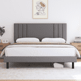 thumbnail image 1 of Full Size Bed Frame, GELBIY Platform Bed Frame Full with Fabric Upholstered Headboard, No Box Spring Needed, Light Grey, 1 of 4