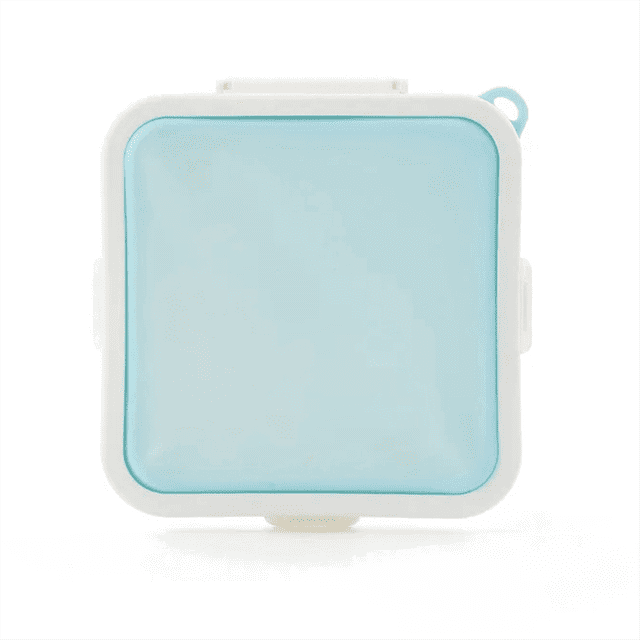 Boîte de Rangement Portable en Silicone pour Micro-Ondes, Bento, Déjeuner Scolaire, Boîtes à Lunch, Contenant Réutilisable pour Toast, Étui, Bleu