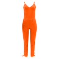 thumbnail image 4 of B91xZ Combinaisons pour Femmes Bretelles Réglables Mode Combinaison avec Poche, Orange TG, 4 of 5