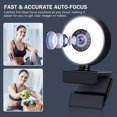 thumbnail image 2 of 4K HD Autofocus Webcam with Microphone, Adjustable Light Computer Camera USB Webcam for Laptop Desktop Video Calling, 2 of 8