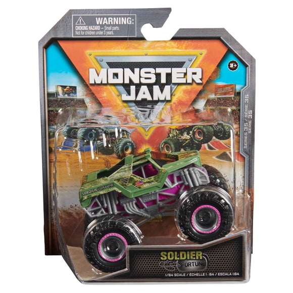 Monster Jam, Monster truck Soldier Fortune officiel, véhicule en métal moulé, échelle 1:64, jouets pour garçons à partir de 3 ans