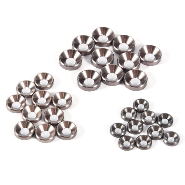 10Pcs M5 Anodized Countersunk Head Washers Gasket Aluminum Alloy Gray Fine Craftsmanship