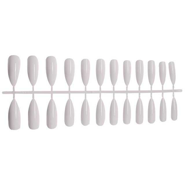 1 Set False Nails Wear-resistant Fashionable Classic Trend Different Colors Exquisite Appearance Distinctive Fake Accessories SM17-W White