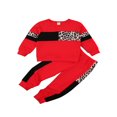 thumbnail image 1 of Baby Boys 2PCS Pants Sets Long Sleeve Round Neck Sweatshirt Tops Solid Color Pants Sets, 1 of 5
