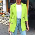 thumbnail image 2 of Sentmoon Vestes de Complet Col Rabattu Manches Longues Blazer pour Femme Surdimensionné Couleur Unie Ajusté Extensible Bureau Vêtements pour Femme Ravissant pour Réunions d'Affaires Jaune TTG, 2 of 7