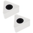 thumbnail image 4 of Milisten 2Pcs Portable ABS Injection Molding Triangle Shaped Interview Mic Microphone Logo Flag Station Logo (White), 4 of 6