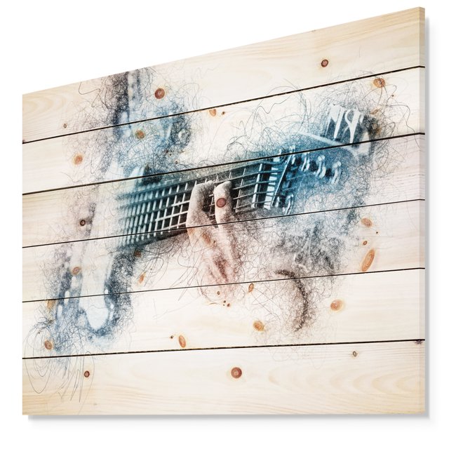 Design Art - Homme Jouant de la Guitare Aquarelle