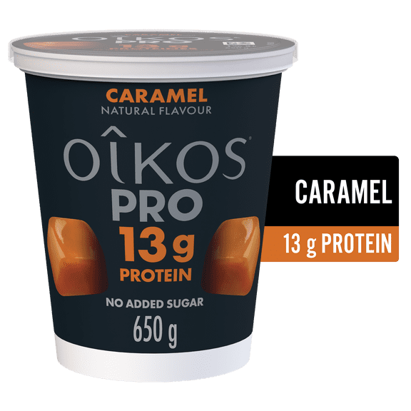 Oikos PRO Yogurt Tub, Caramel Flavor, No Added Sugar, 13g Protein