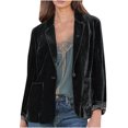 thumbnail image 2 of Mikilon Women Cozy Retro Long Sleeve Velvet Solid Buttons Pokets Jacket Cardigan Loose Coat Top, 2 of 5
