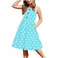 thumbnail image 2 of LOVZFMLL Robe d'Été Décontractée Sans Manches à Col Rond avec Boutons et Poches pour Filles de 2 à 12 Ans, 2 of 8