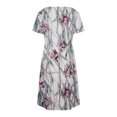 thumbnail image 5 of SMihono Robe d'Été pour Femmes Grande Taille Mode Décontractée Col en V Imprimé Ample Élastique Manches Courtes Jupe, 5 of 5
