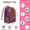 thumbnail image 4 of Rainbow Zebra Pattern Travel Backpack, Colorful Multicolor Zebra Print Daypack with Gradient Cartoon Design for Fashion Lovers, 4 of 5