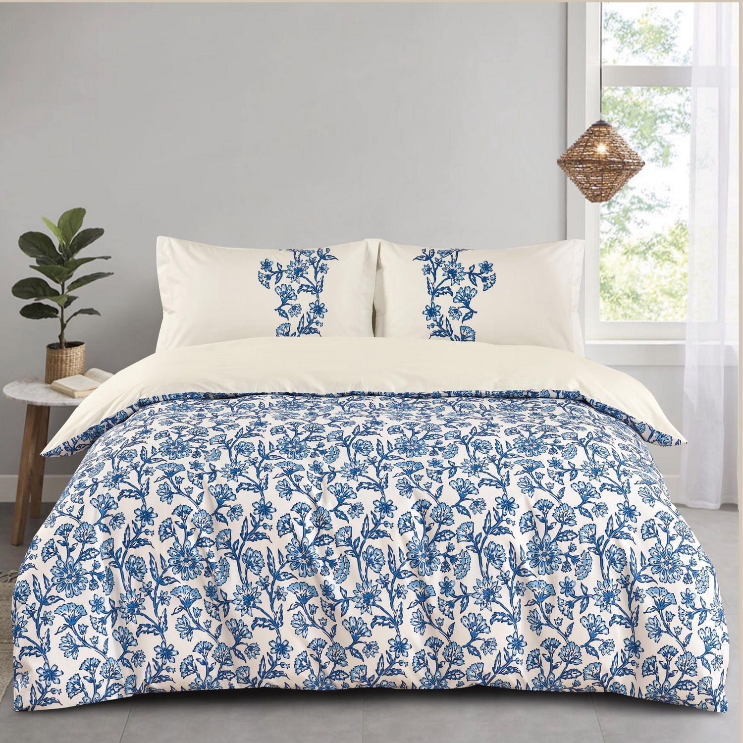 Johnson Home 3-Piece Duvet Cover Set - 200TC Cotton, Lightweight, and Machine Washable