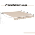 thumbnail image 3 of Gymax Auvent Rétractable d'Extérieur 12 x 10 Pi pour Patio, Toile d'Ombrage en Polyester avec Manivelle Manuelle, Terrasse, Beige, 3 of 10