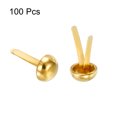 thumbnail image 3 of Unique Bargains 8x16mm Mini Brads Round Paper Fasteners for Art Crafting, Gold Tone 100pack, 3 of 5
