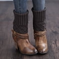 thumbnail image 1 of Women Leg Warmers Knitted Wool Boot Cover Short Leg Warmers with Diamond Mesh, 1 of 4