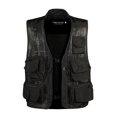 thumbnail image 1 of LUXUR Mens With Multiple Pockets Cargo Jacket Fishing Climbing Utility Vests Black L, 1 of 2