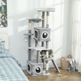 thumbnail image 2 of PawHut 65 Inch Cat Tree, Multi-Level Cat Tower with Condos, Perch, Grey, 2 of 10