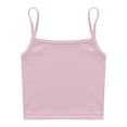 thumbnail image 4 of vastwit Kids Girls Spaghetti Strap Camisole Ribbed Knit Crop Tank Top Sleeveless Baisc Crop Cami Tops Pink XL/大码, 4 of 5