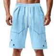thumbnail image 1 of Amzcrzy Mens Shorts Cargo Shorts for Men Shorts for Men Man Solid-Color Casual Large-Pocket Button Drawstring Elastic-Waist Shorts Cargo Pants Half Shorts Pants Mens Cargo Shorts Mens Shorts Casual, 1 of 7
