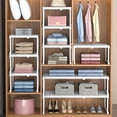 thumbnail image 4 of Adjustable Wardrobe Organizer, Expandable Closet Shelf with Sorting Storage for Bedroom Bathroom Office, 9.4x8.7", 4 of 8