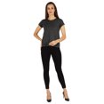thumbnail image 2 of Inkmeso Solid Short Sleeve Basic T-Shirt For Womens Patch Pocket Casual Summer Basic Top, 2 of 7