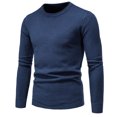 thumbnail image 1 of RKSTN Chandail pour Hommes Automne Mode Mode Décontractée Manches Longues Col Rond Uni Chandails Tricotés pour Dames Hauts Décontractés Amples Chandails, 1 of 1