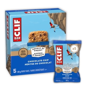 CLIF BAR Barres d'énergie, croustilles de chocolat, Granola Bar, Forte en protéines, contient 70% Ingrédients organiques 5 Barres