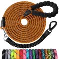 thumbnail image 1 of Long Dog Leash 10 FT: Heavy Duty Rope Leashes for Dogs Training with Swivel Lockable Hook Reflective Threads Bungee and Padded Handle - Dog Lead for Large Small Medium Dogs Outside Walking Hiking, 1 of 6