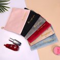 thumbnail image 1 of Letter Embroidery Cosmetic Bag Portable Women Travel Cosmetics Storage Bag Small Size Velvet Appendix Bag Spot, 1 of 7