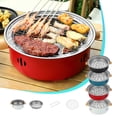 thumbnail image 1 of Gril Barbecue Portatif Mini au Charbon, Gril BBQ au Charbon Compact, Gril au Charbon Multifonction Sans Fumée Rond de Table pour Cuisson Intérieure Extérieure Maison Fête Pique-Nique Camping, 1 of 7