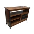 thumbnail image 2 of Kitchen Cabinet, 112 x 40 cm Kitchen Storage Cabinet with Sliding Door, Open Compartment, LED Light for Home, Kitchen, Living Room, Office, 2 of 4