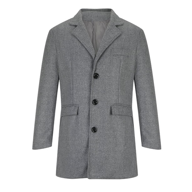Penkiiy Trench Coat Men Clearance Men Winter Casual Solid Turndown