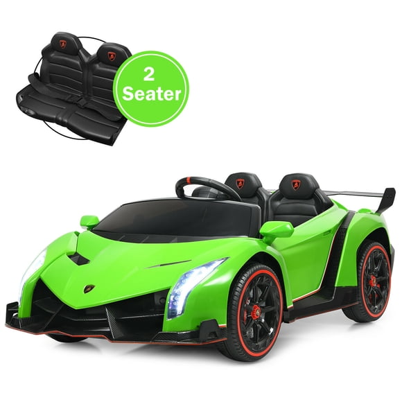 Gymax 12V 2-Seater Licensed Lamborghini Kids Ride On Car w/ RC & Swing Function Green