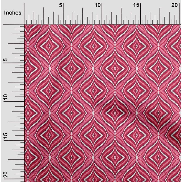 oneOone Viscose Chiffon Fabric Ogee Flame Stitch Print Sewing Fabric BTY 42 Inch Wide