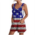 thumbnail image 1 of Penkiiy Combinaison d'Été pour Femmes, Salopette Courte Décontractée Sans Manches, Jambes Larges, Mode avec Poches TG Multicolore, 1 of 5