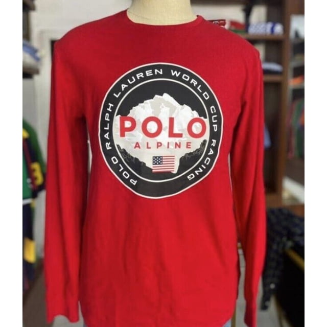 Polo Ralph Lauren World Cup Racing Chandail Drapeau Alpin Rouge ( S )