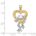 thumbnail image 2 of 14K Rhodium Plated Yellow Gold and Rhodium Diamond Cut Frog in Heart Pendant, 2 of 2